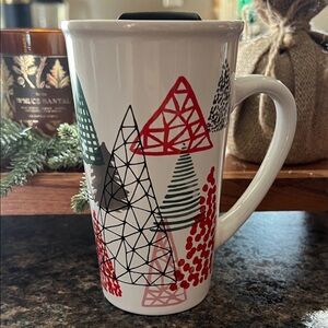 Festive Tree Design Ceramic to go Mug